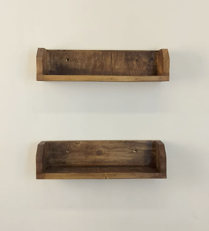 Ask set of 2 Wooden Wall Shelf Organiser