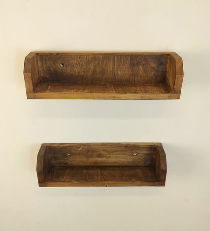 Ask set of 2 Wooden Wall Shelf Organiser