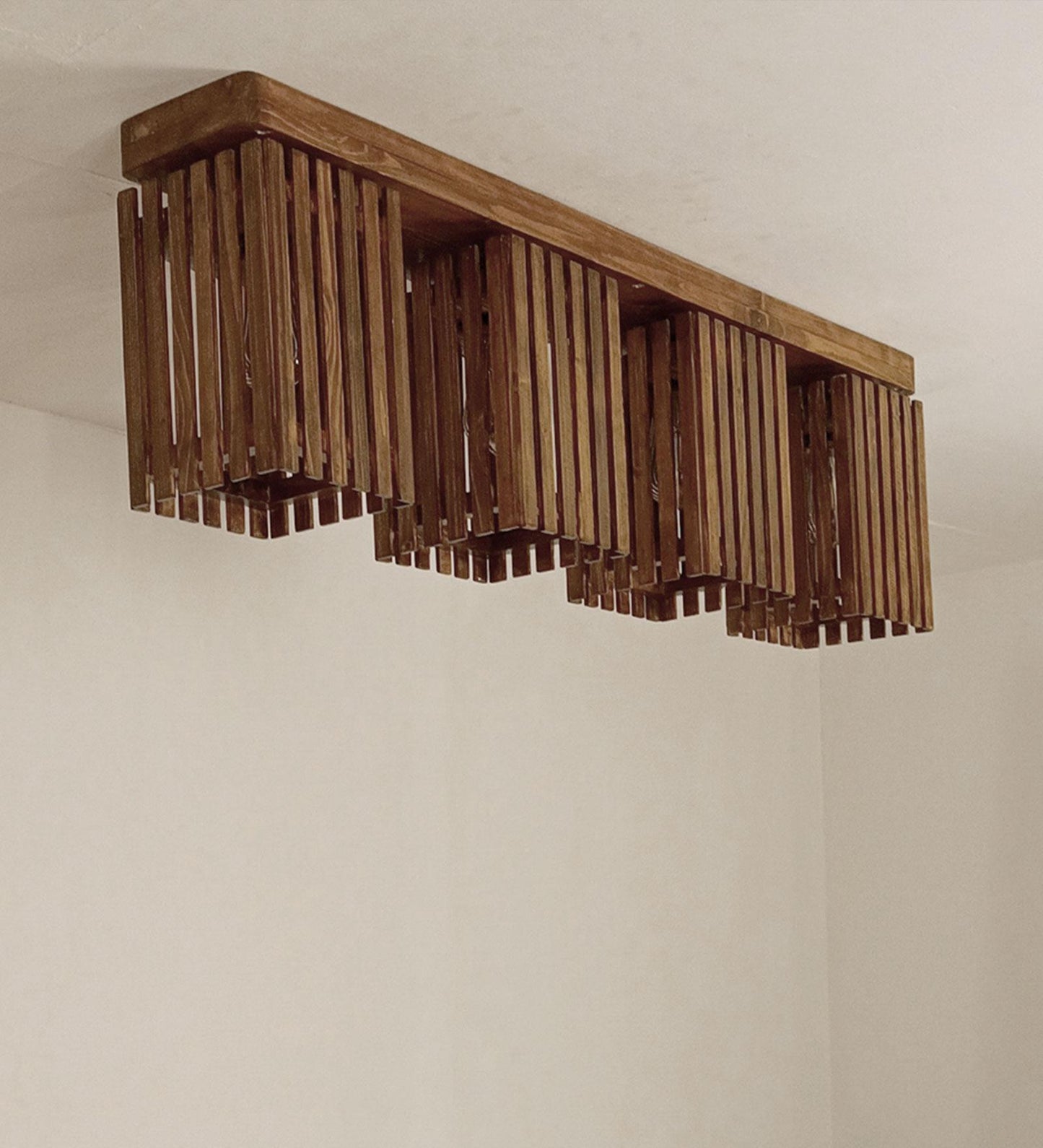 Violet Brown Wooden 4 Series Ceiling Lamp