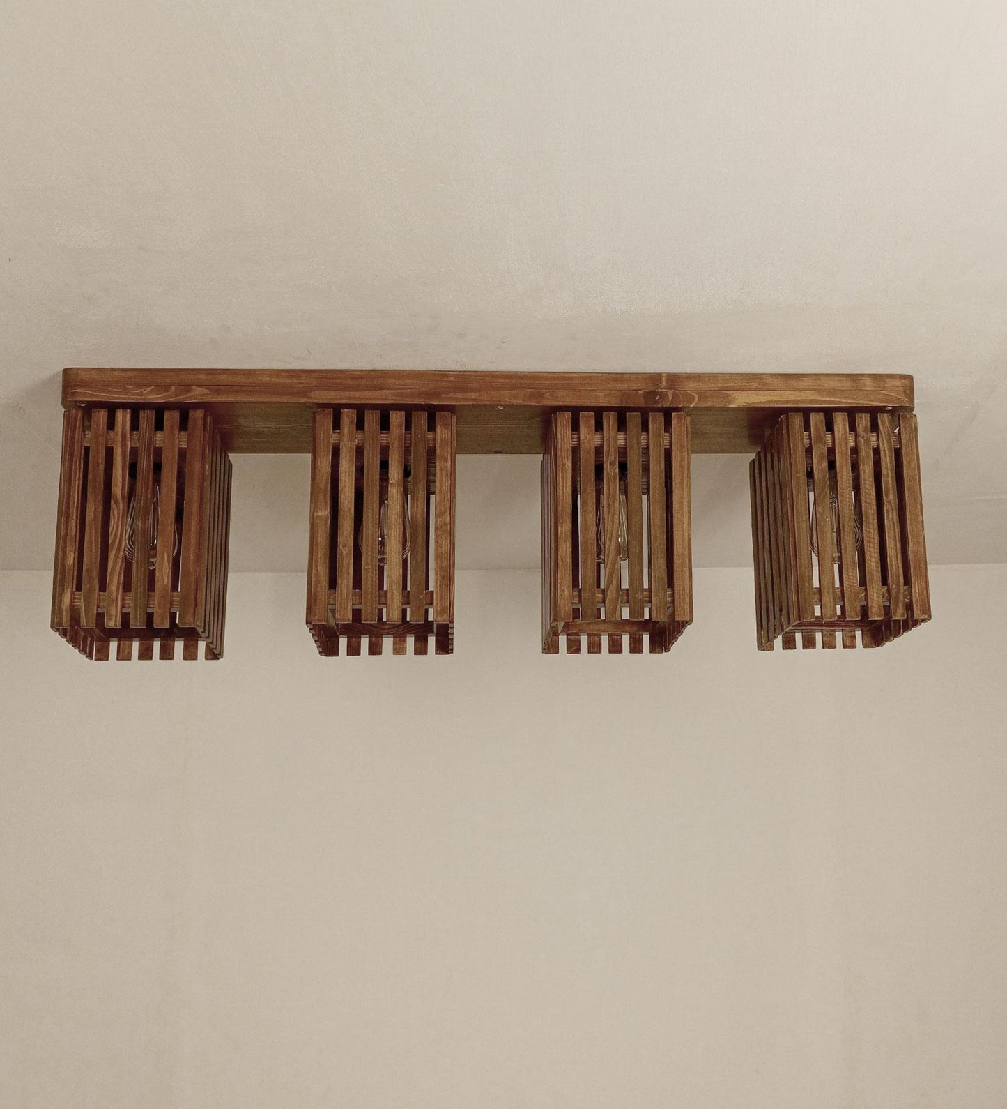 Violet Brown Wooden 4 Series Ceiling Lamp