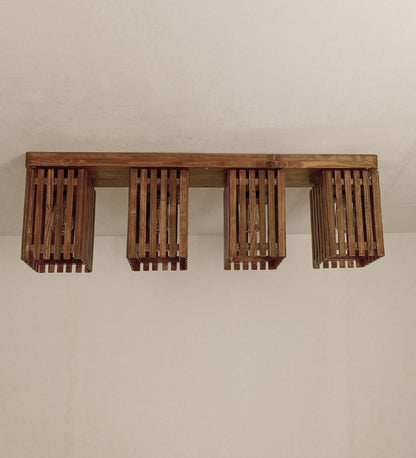 Violet Brown Wooden 4 Series Ceiling Lamp