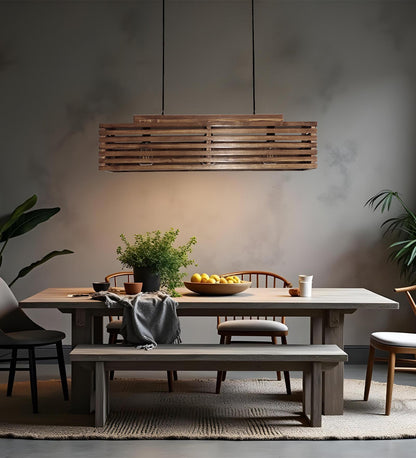 Violet Centrum Brown Wooden 3 Series Hanging Lamp