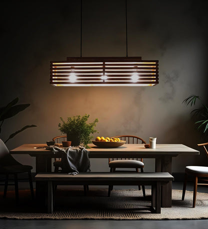 Violet Centrum Brown Wooden 3 Series Hanging Lamp