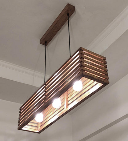 Violet Centrum Brown Wooden 3 Series Hanging Lamp