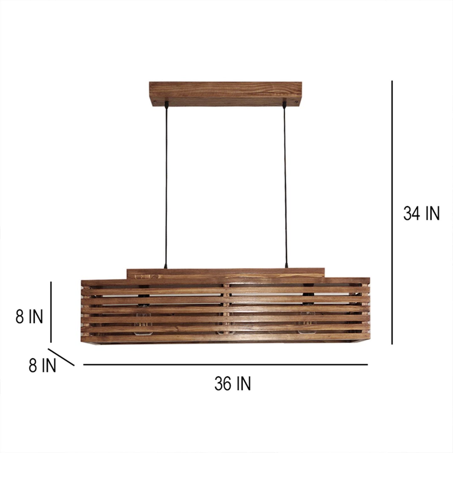 Violet Centrum Brown Wooden 3 Series Hanging Lamp