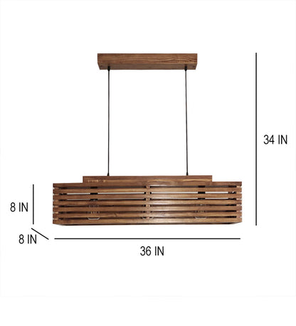 Violet Centrum Brown Wooden 3 Series Hanging Lamp