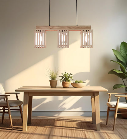 Violet Beige Wooden 3 Series Hanging Lamp