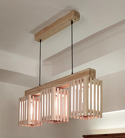 Violet Beige Wooden 3 Series Hanging Lamp