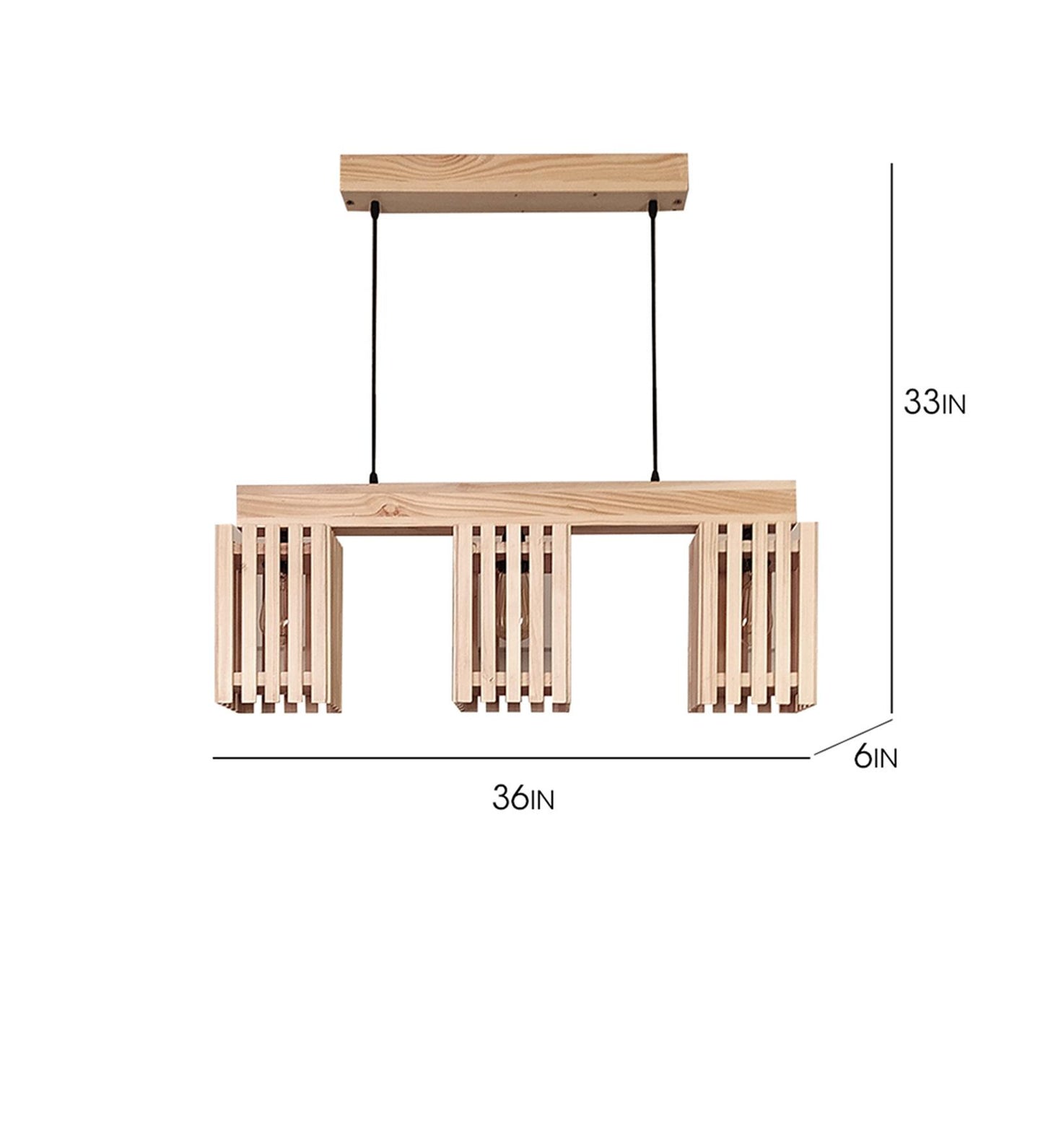 Violet Beige Wooden 3 Series Hanging Lamp