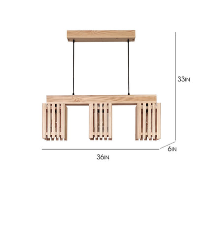 Violet Beige Wooden 3 Series Hanging Lamp