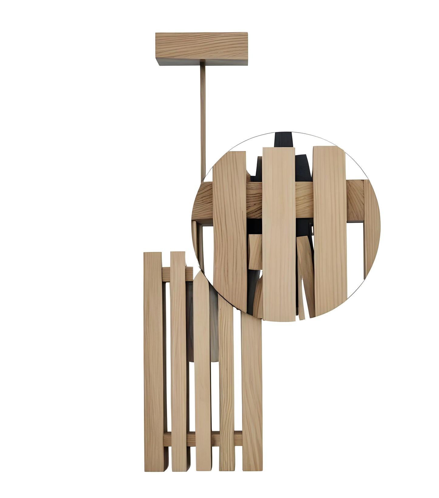 Violet Beige Wooden Single Hanging Lamp