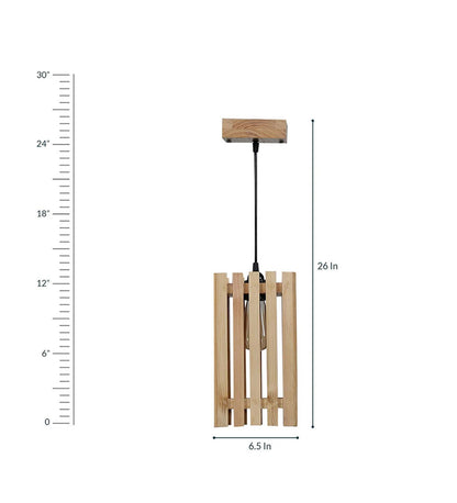 Violet Beige Wooden Single Hanging Lamp