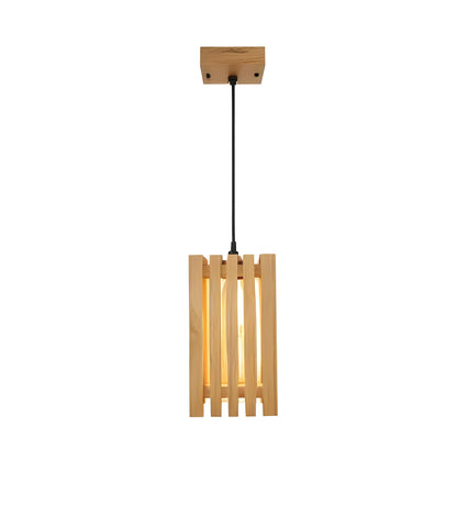 Violet Beige Wooden Single Hanging Lamp