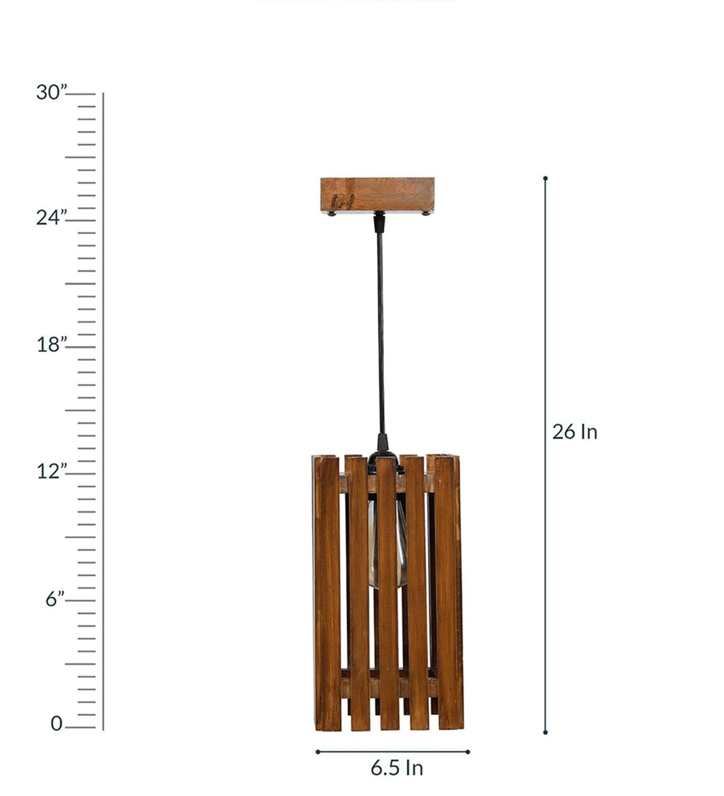 Violet  Brown Wooden Single Hanging Lamp