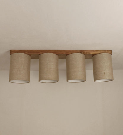 Fire Brown Wooden 4 Series Ceiling Lamp