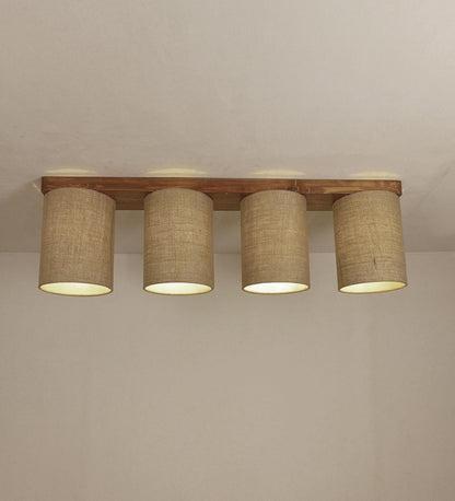Fire Brown Wooden 4 Series Ceiling Lamp