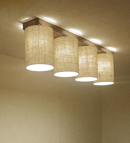Fire Brown Wooden 4 Series Ceiling Lamp