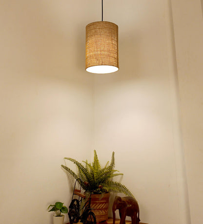 Fire Brown Wooden Single Hanging Lamp