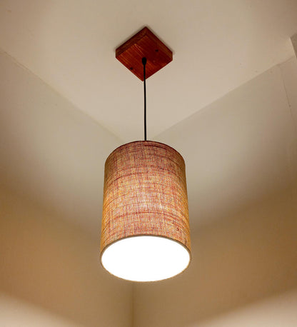 Fire Brown Wooden Single Hanging Lamp