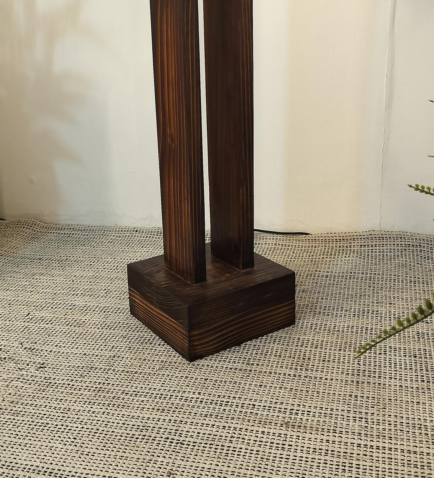 Say Wooden LED Floor Lamp with Brown Base