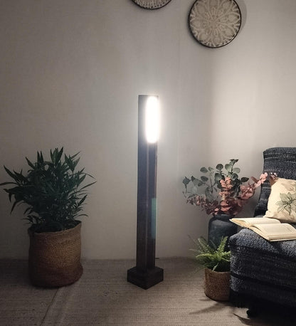 Say Wooden LED Floor Lamp with Brown Base