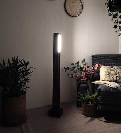 Say Wooden LED Floor Lamp with Brown Base