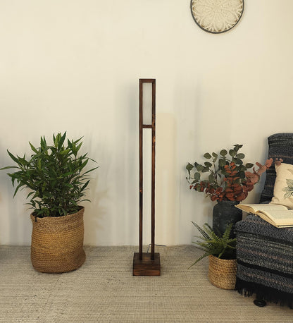 Say Wooden LED Floor Lamp with Brown Base