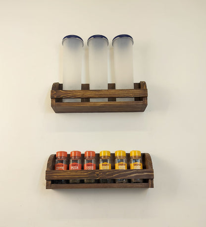 Liberty set of 2 Wooden Wall Shelf Organiser