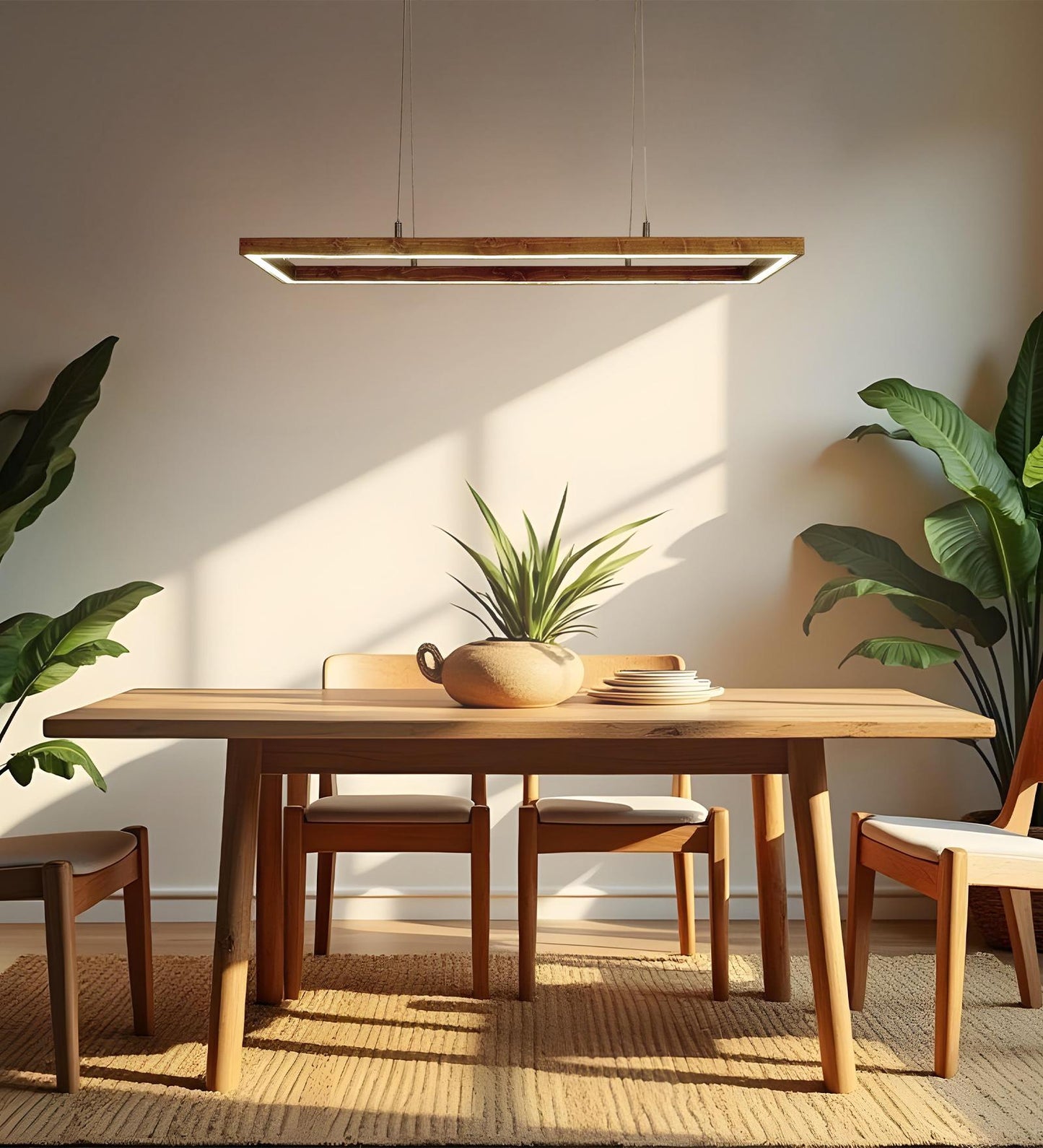 Envy 36 Brown Wooden LED Hanging Lamp