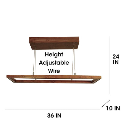 Envy 36 Brown Wooden LED Hanging Lamp