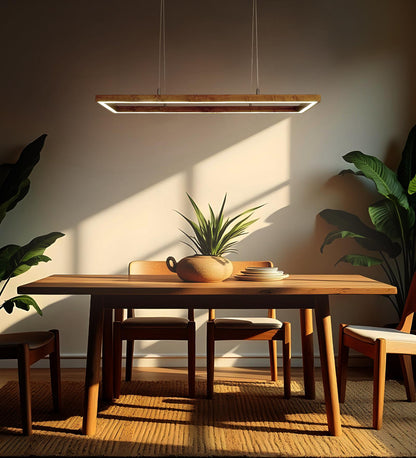 Envy 36 Brown Wooden LED Hanging Lamp