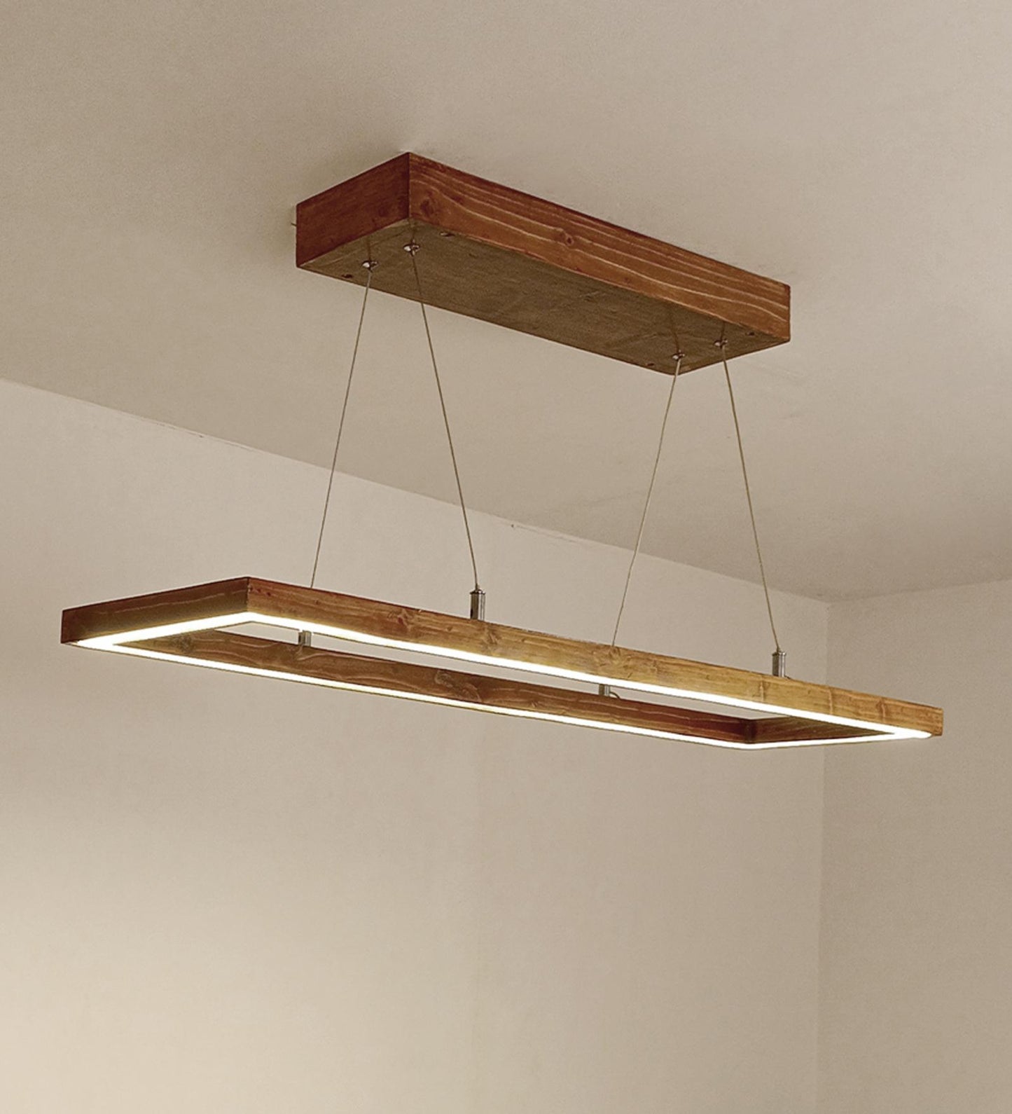 Envy 36 Brown Wooden LED Hanging Lamp