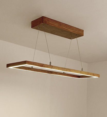 Envy 36 Brown Wooden LED Hanging Lamp