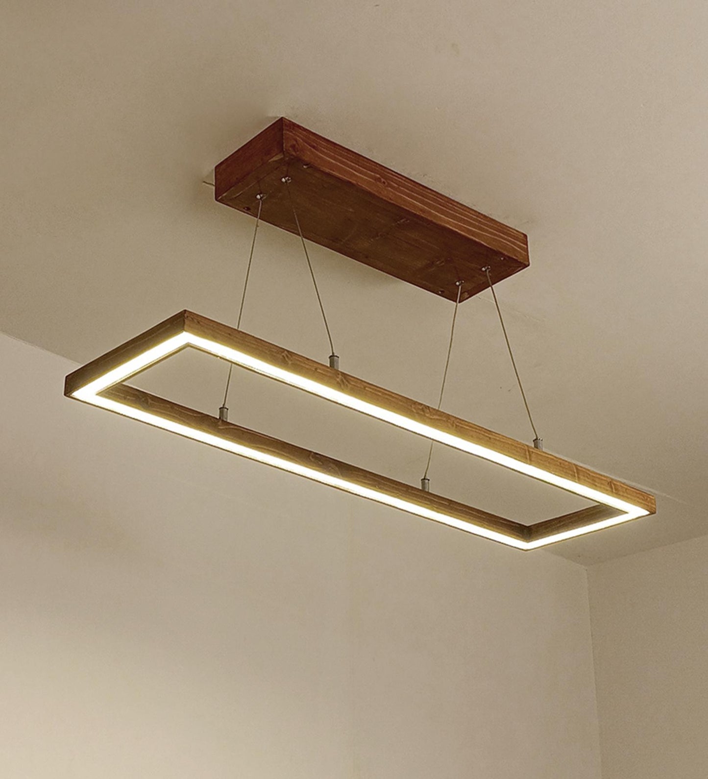 Envy 36 Brown Wooden LED Hanging Lamp