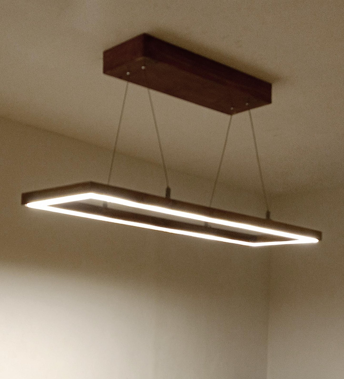 Envy 36 Brown Wooden LED Hanging Lamp