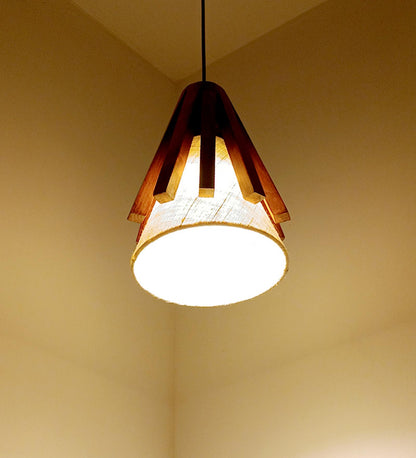 Lotus Brown Wooden Single Hanging Lamp