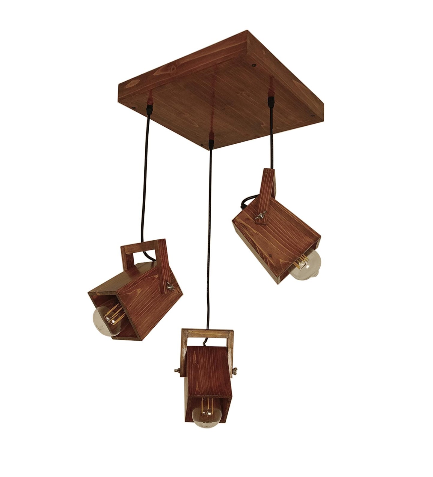 Luna Brown Wooden Cluster Hanging Lamp