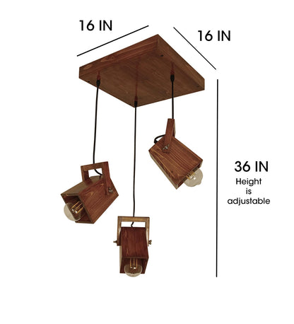 Luna Brown Wooden Cluster Hanging Lamp