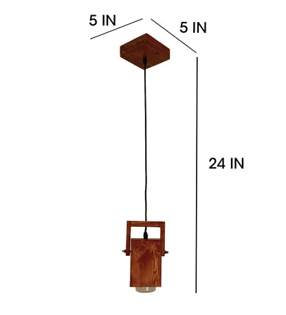 Luna Brown Wooden Single Hanging Lamp