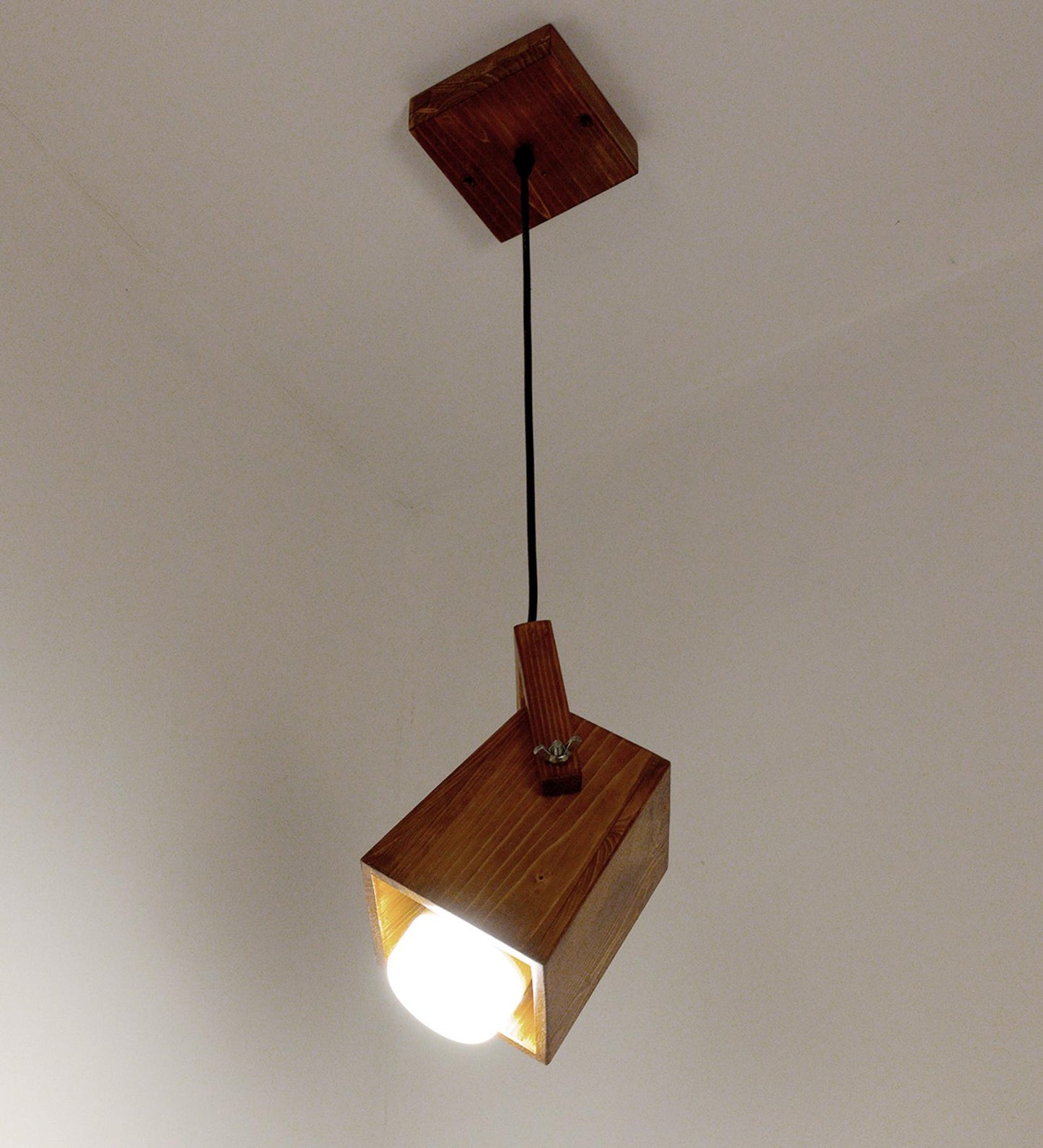 Luna Brown Wooden Single Hanging Lamp