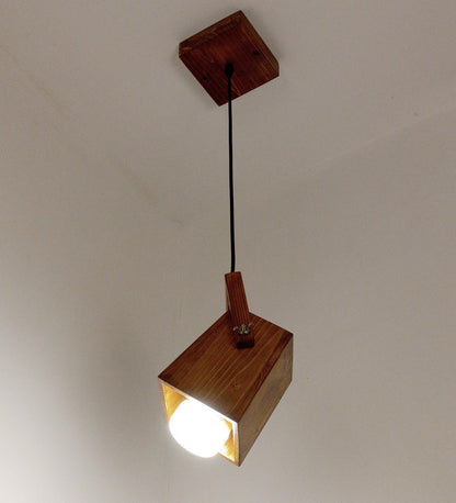 Luna Brown Wooden Single Hanging Lamp