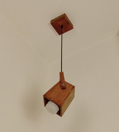 Luna Brown Wooden Single Hanging Lamp