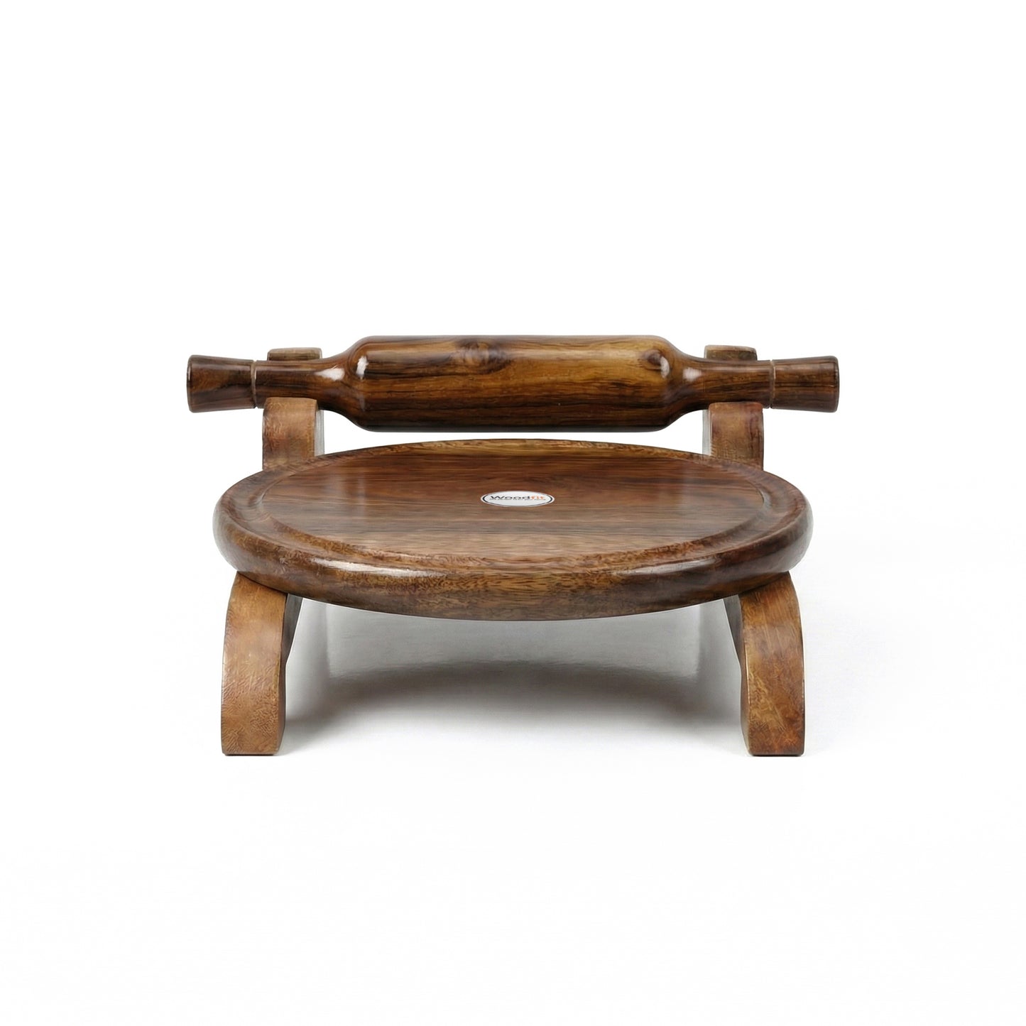 Woodfit Handcrafted Solid Sheesham Wood Chakla Belan Set with Integrated Storage Stand