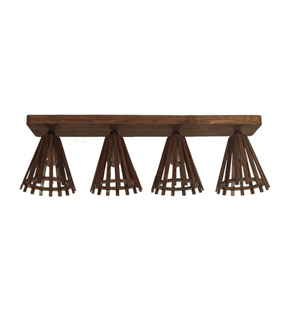 Terrestrial Brown Wooden 4 Series Ceiling Lamp