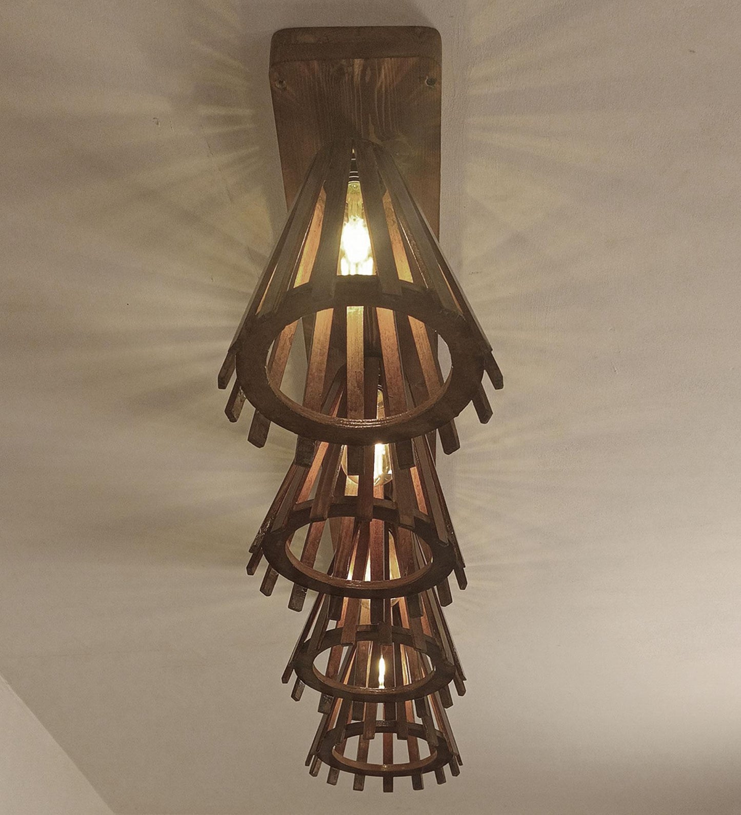 Terrestrial Brown Wooden 4 Series Ceiling Lamp