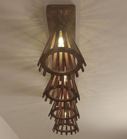Terrestrial Brown Wooden 4 Series Ceiling Lamp