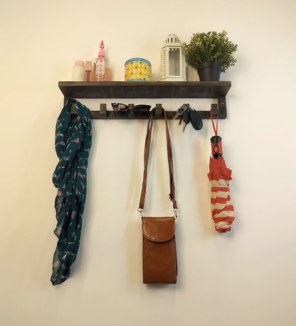Dune Wooden Wall Shelf Organiser with Key Holders