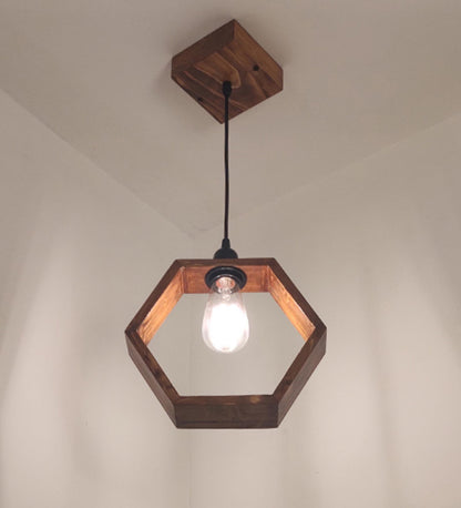 Brook Brown Wooden Single Hanging Lamp