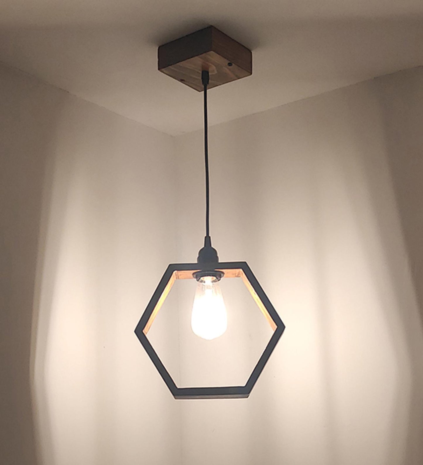 Brook Brown Wooden Single Hanging Lamp