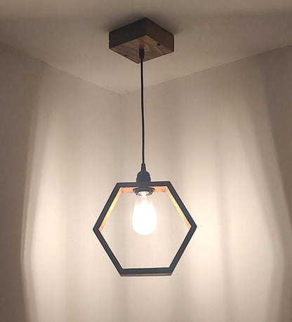 Brook Brown Wooden Single Hanging Lamp
